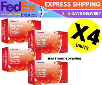 4x Red Yeast Coffee Edmark Cafe Cholesterol Fat Burn Anti Aging FAST SHIPPING