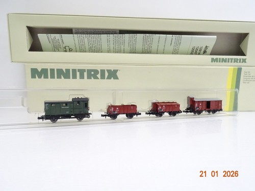 Minitrix N 11045 Güterwagen Set 4tlg. J.W. Stalin der DR ohne Lok in OVP JL5835 | Zustand: Gebraucht