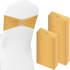 150 Pieces Spandex Stretch Chair Sashes Bows Elastic Chair Cover Bands Ties