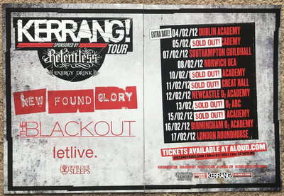 NEW FOUND GLORY THE BLACKOUT LETLIVE - TOUR 2012 2-page UK magazine ad 