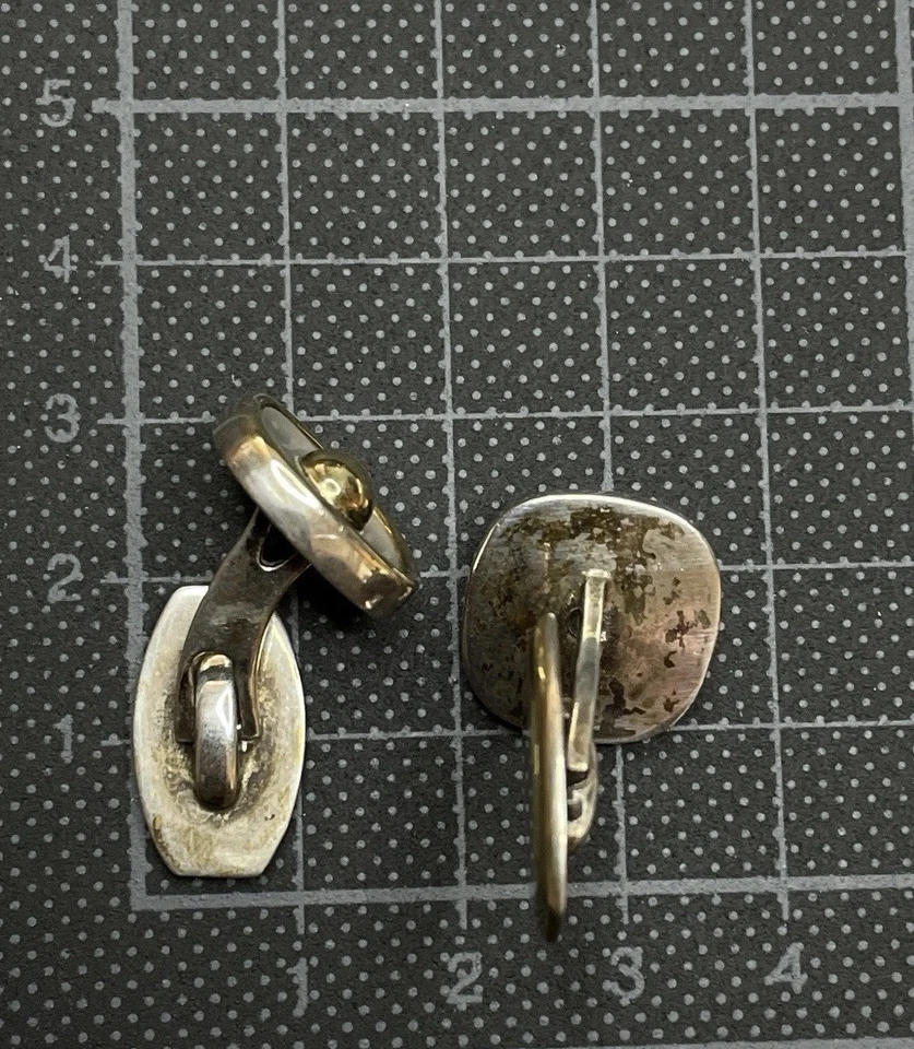 Vintage Manschettenknöpfe Wilhelm Müller Silber 835 Goldfront Perlmutt Laurin - Bild 3 von 4