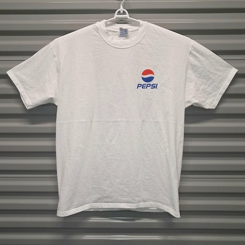 Vintage Y2K Pepsi T Shirt White Hanes Beefy T Back Graphic Logo Promo Mens XL