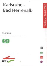 Linienfahrplan S1 Karlsruhe - Bad Herrenalb ab Juni 2002