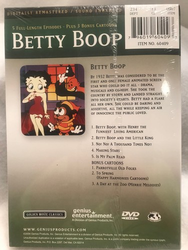 Betty Boop Talking Doll Black Hair Red Dress Hat White Boa DVD 1998 Vintage NEW - Picture 10 of 12