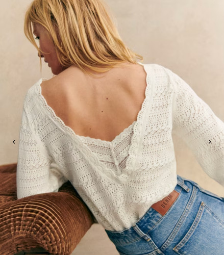 Sezane Brandy Jumper knit sweater Ecru S