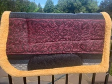 NEW WESTERN SADDLE BLANKET BURGUNDY SADDLE PAD CARONA PAD VERY SOFT THICK  28x31