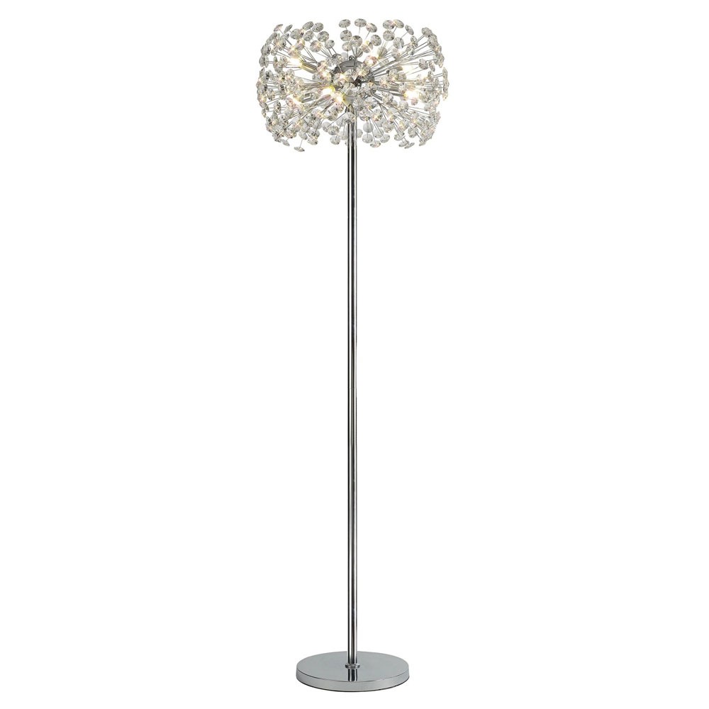 Visconte Scoppio de Stelle Floor Lamp Crystal Effect 8 Light - Polished Chrome