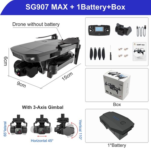 ZLL SG907 MAX 5G WIFI FPV GPS 4K HD Camera 3-axis Gimbal Foldable RC Drone - Picture 2 of 15