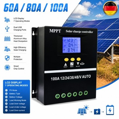 4000W 100A MPPT Solar PV Regler 12V/24V 36V/48V Solar Laderegler Controller LCD