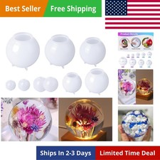 9 Pcs Sphere Silicone Molds for Resin, Upgraded Seamless 3D Sphere Resin Mold...