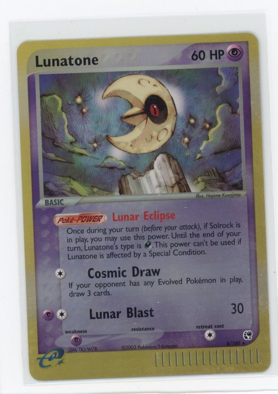 Pokemon Sandstorm #8/100 Lunatone Reverse Holo F3