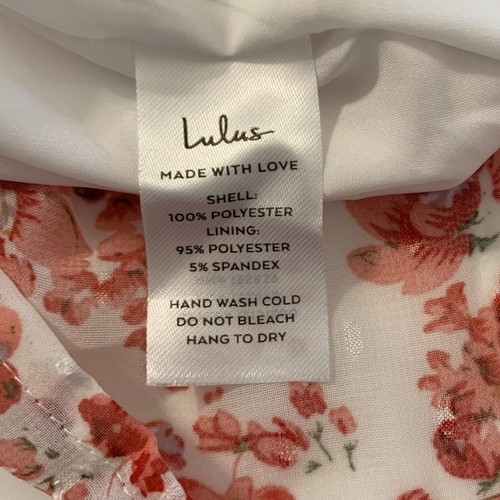 Lulus Floral Print Tiered Maxi Skirt Women's Sz Med NWT! White Pink Red Lined - Picture 11 of 11