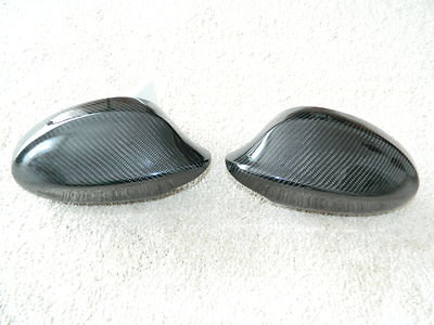 Carbon Fiber Mirror Caps Mirror Cover Stick On Fits BMW E90 E91 VFL