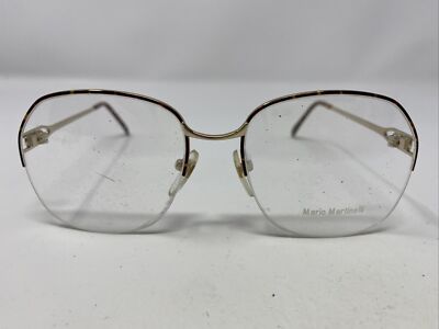 Mario Martinelli MM Mindy G/Demi Amber 54-15 Brown/Gold Eyeglasses Frame WQ77
