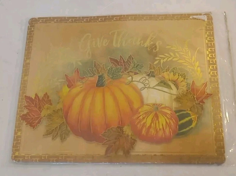 Fall Holiday Table Place Mats (11) & Vinyl Jack-O-Lantern Tablecloth - Image 2 of 4