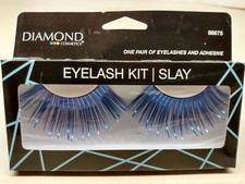 Eyelashes Metallic Blue Adhesive Included Eye Lash Costume Wear Halloween