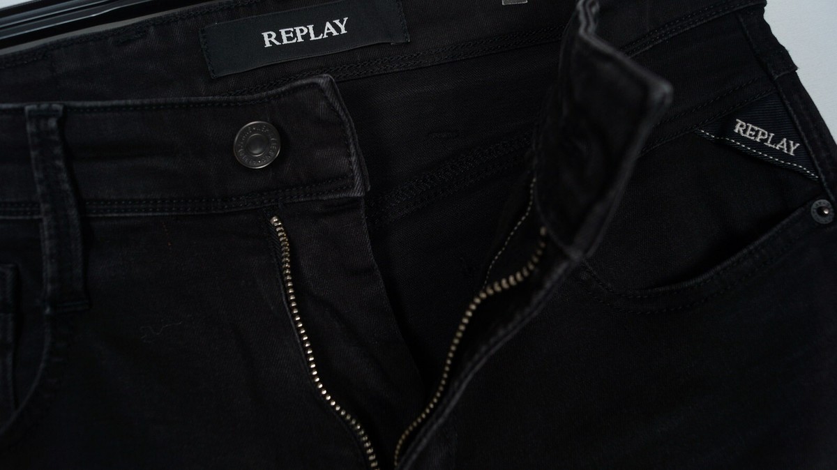 REPLAY ANBASS Men's Jeans Size 29 (W29 L28) Slim Fit Black REPLAY ANBASS Men's Jeans Size 29 (W29 L28) Slim Fit Black