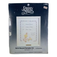 1984 Precious Moments Sampler Kit Baby Birth Record Announcement Needlecraft NEW