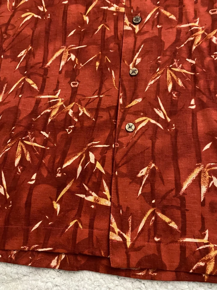 Solitude Washable Silk Men Floral Short Sleeve Button-Up Shirt Size XL - Image 2 of 4