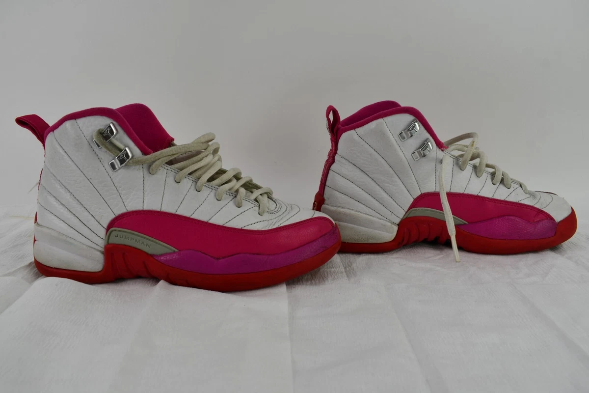 Nike Air Jordan 12 Retro Dynamic Pink Style 510815-109 Size 6Y Womens 7.5
