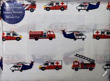 AUTHENTIC KIDS Emergency Vehicles Twin Sheet Set fire truck, ambulance 