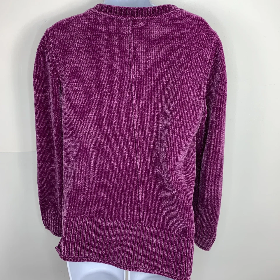 Style & Co женщин свитер Sz S фиолетовый бархат трикотажа ворота пуловер с длинным рукавом - Изображение 2 из 4