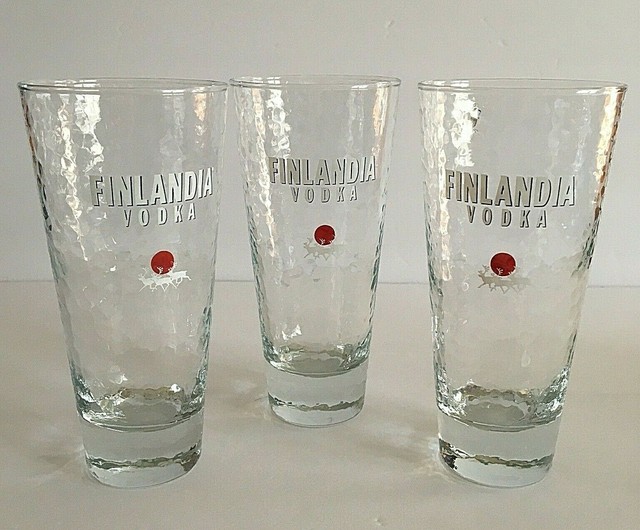 Finlandia Vodka Durobor Helsinki Long Drink Glasses Set of 3 eBay