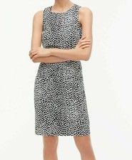 NEW J. Crew Womens Basketweave Navy White Oncilla Animal Sheath Dress 0 $98 NWT