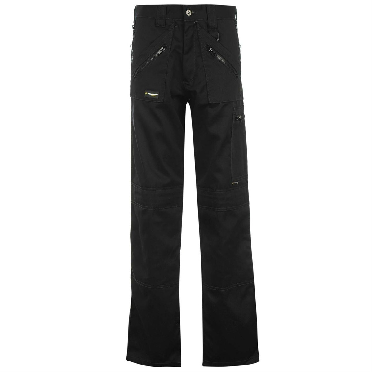 Dunlop Mens Safety Zipper Trousers Workwear Pants Bottoms Zip