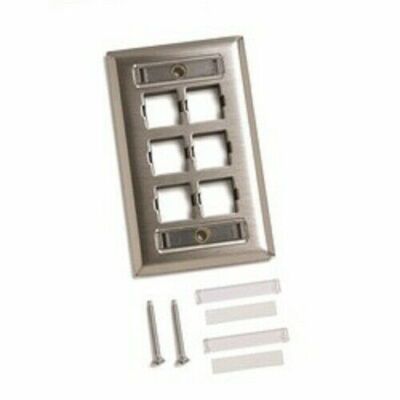COMMSCOPE M16SP-L 6-Port 1-Gang / 760072215 Stainless Faceplate 6 Port