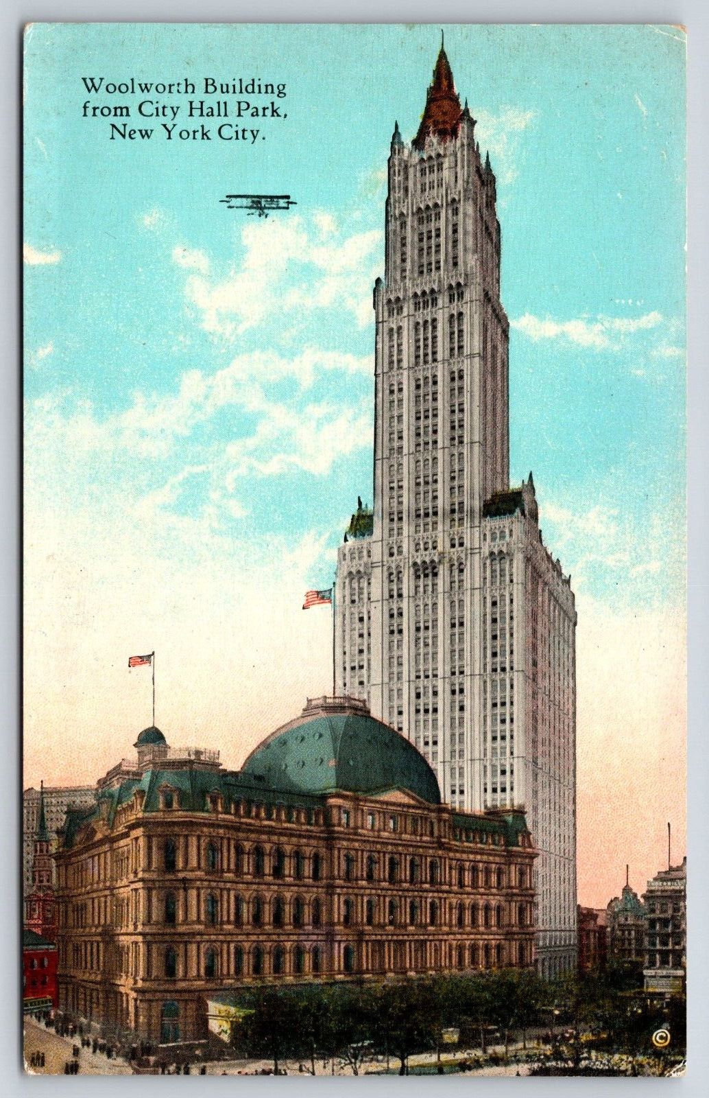 Original Old Vintage Antique Postcard Woolworth Building New York City, New York