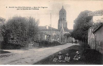 01-AM21399.Bagé le Chatel.N°8.Rue de l'Eglise par la route de Feillens