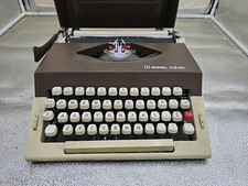 Vintage Royal Safari Portable Manual Typewriter w/ Case Brown Made in Portugal thumbnail