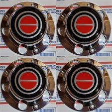 4ps 1980-1996 BRONCO F150 F-150 VAN Wheel Hub Center Cap CHROME RED New w/ Screw