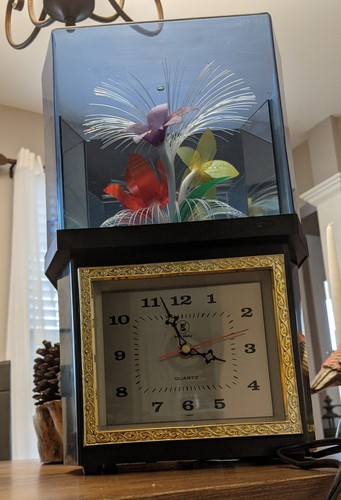 *RARE* YIRNG SHEHNG CLOCK FIBER OPTIC LIGHT UP FLOWER DECOR - 第 3/12 張圖片