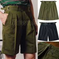 Men's Gurkha Shorts Loose Bermuda Shorts Casual British Shorts Cotton Pants Hot