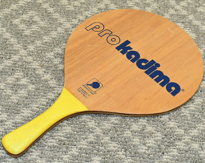 Pro Kadima Racket Vinage Pro Kadima Original Paddle Ball Beach Wooden Yellow Plastic Grip ...