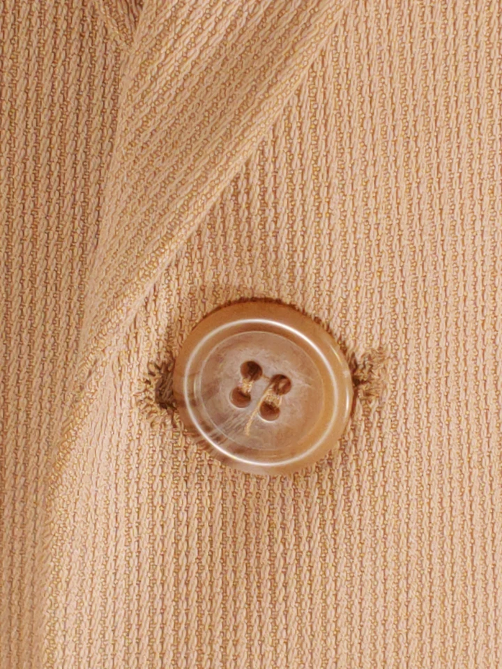 Adolfo Silk Sport Coat Mens 42R Tan Blazer Jacket Pocket 2 Bttn Lined Textured - Image 3 of 4