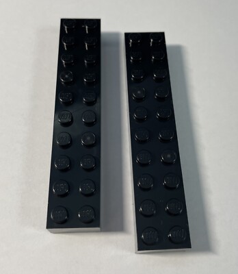 LEGO  2x 2x10 Brick Stone Black 3006 New