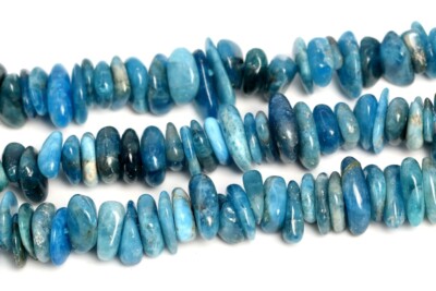 4-10MM Blue Apatite Pebble Chips Grade A Genuine Natural Loose Beads 15''