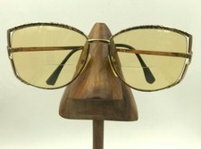 Vintage Marcolin 7049 487 Black Gold Metal Oval Sunglasses Italy FRAMES ONLY