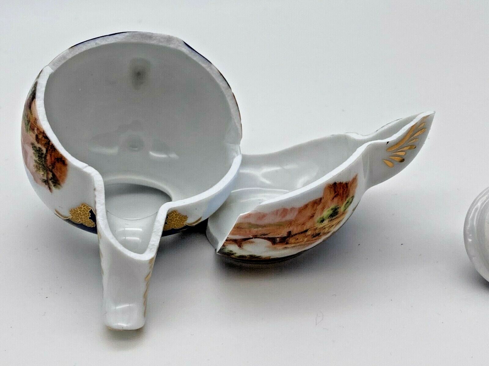 Vintage Porcelain Art Miniature Teapot Broken For Repair Project