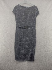 Express Womens  Dress Sz S Black & Grey Belted sleeveless