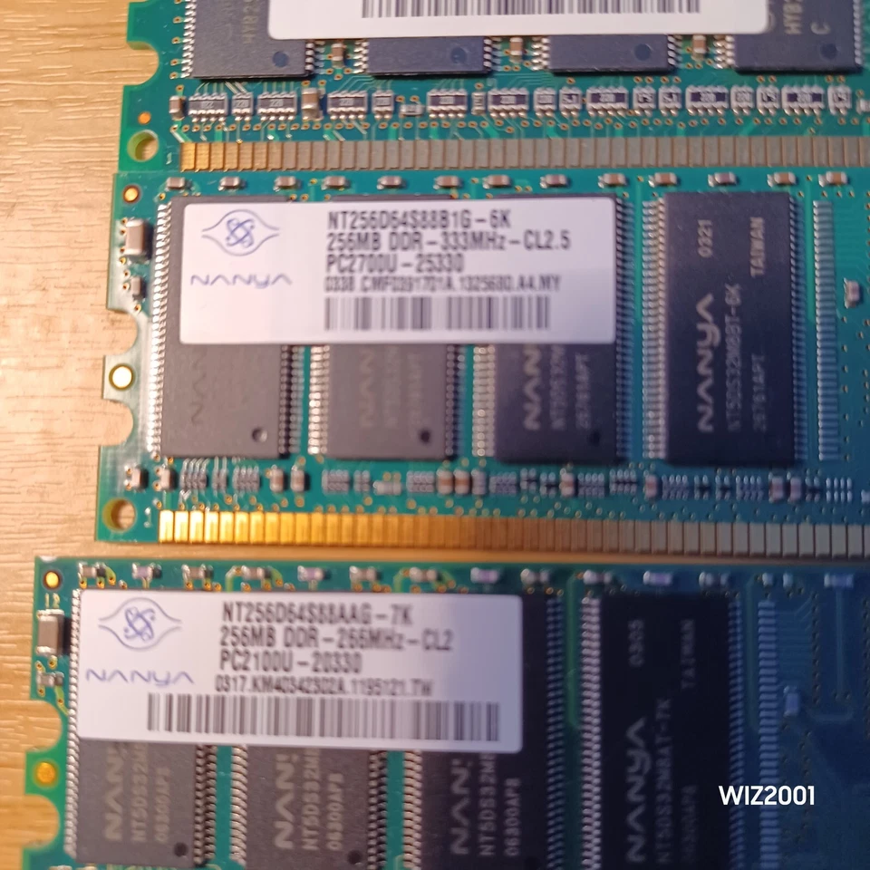 Lot 10x DIMM DDR NON-ECC DDR1 RAM Assorted SIZE & SPEED CRUCIAL NANYA INFINEON - Image 3 of 4