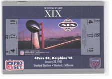 1991 Pro Set Super Bowl Ticket Replica #19 SB XIX Ticket