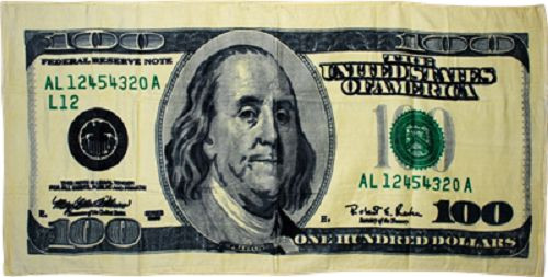 hundred dollar bill towel