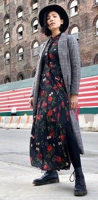 zara floral shirt dress