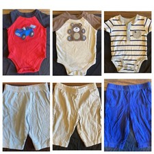 READ Baby Boys Size 0 - 3 months huge Summer Spring clothing lot Pants Bodysuits