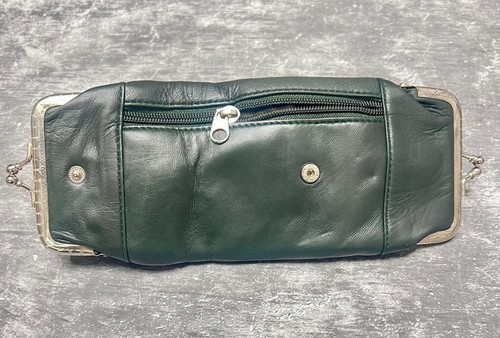 Verde Scuro Pelle Borsetta Sigaretta Confezione Supporto Astuccio con Moneta - Foto 4 di 6