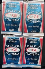 2022 Sage Low Series Football lot of 4 Packs- Rookies, Parallels, Artistry cards